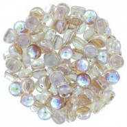 Cuentas de vidrio Czech Cabuchones 2 agujeros 6mm - Crystal Lemon Rainbow